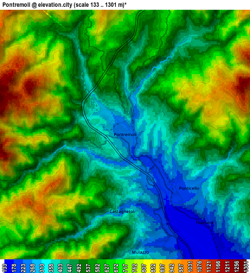 Zoom OUT 2x Pontremoli, Italy elevation map