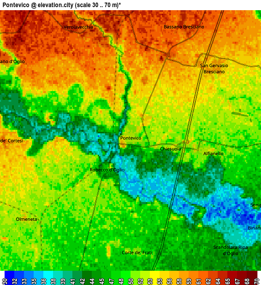 Zoom OUT 2x Pontevico, Italy elevation map