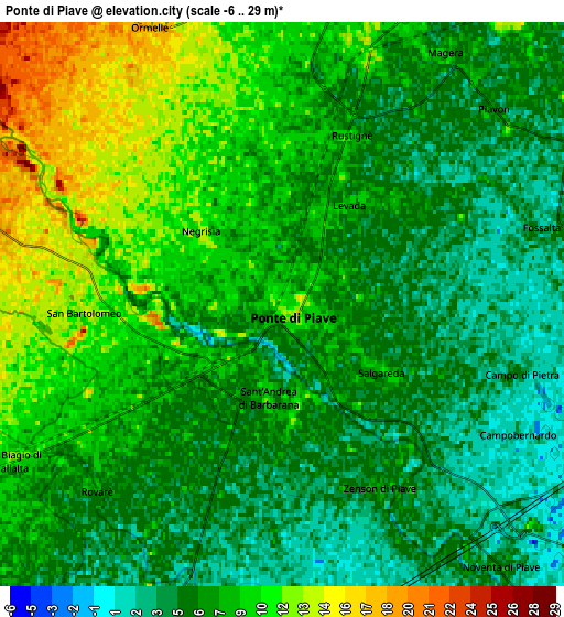 Zoom OUT 2x Ponte di Piave, Italy elevation map