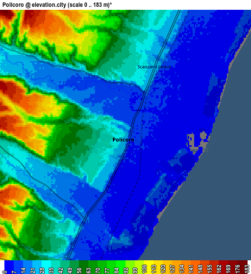 Zoom OUT 2x Policoro, Italy elevation map