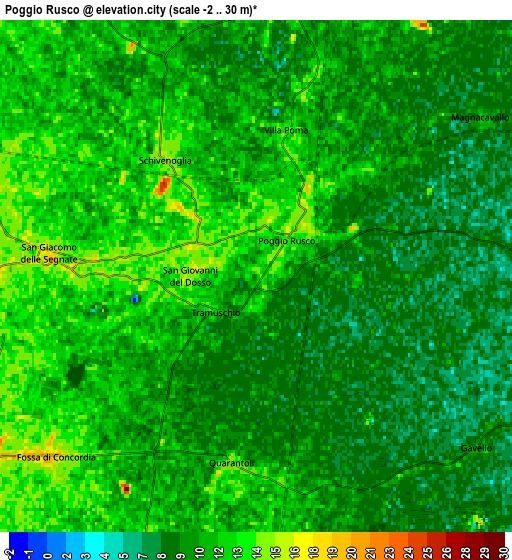 Zoom OUT 2x Poggio Rusco, Italy elevation map