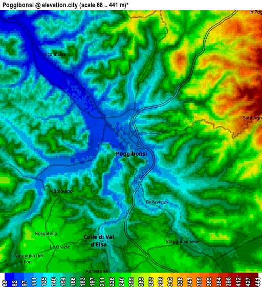 Zoom OUT 2x Poggibonsi, Italy elevation map