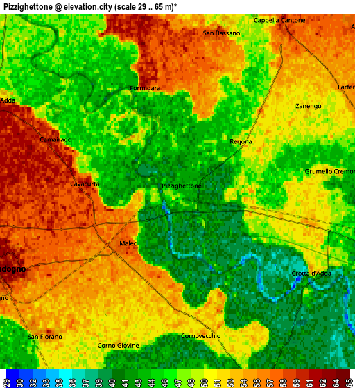Zoom OUT 2x Pizzighettone, Italy elevation map