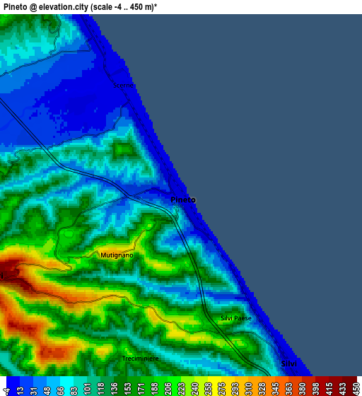 Zoom OUT 2x Pineto, Italy elevation map