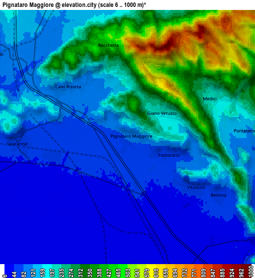 Zoom OUT 2x Pignataro Maggiore, Italy elevation map