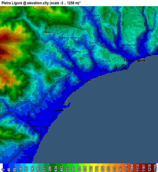 Zoom OUT 2x Pietra Ligure, Italy elevation map