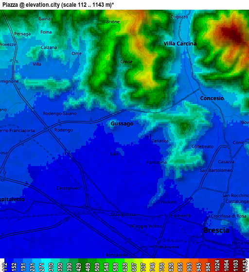 Zoom OUT 2x Piazza, Italy elevation map