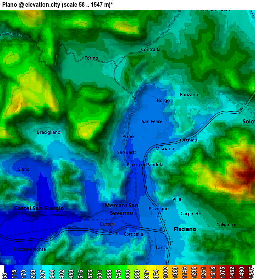 Zoom OUT 2x Piano, Italy elevation map