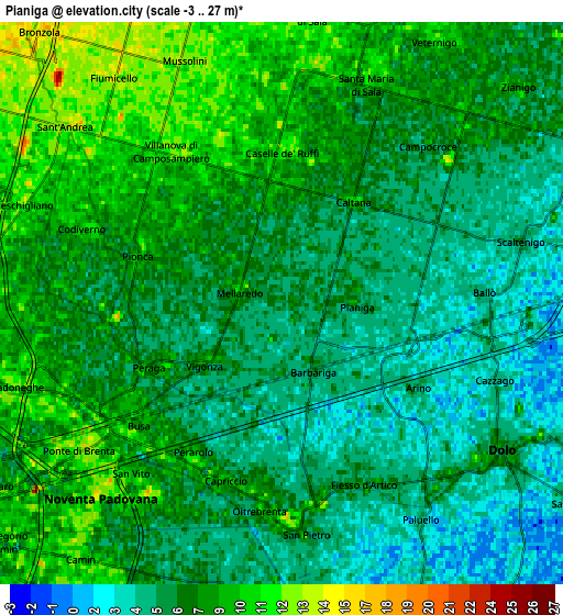 Zoom OUT 2x Pianiga, Italy elevation map