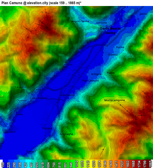 Zoom OUT 2x Pian Camuno, Italy elevation map