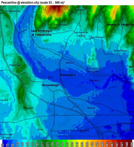 Zoom OUT 2x Pescantina, Italy elevation map