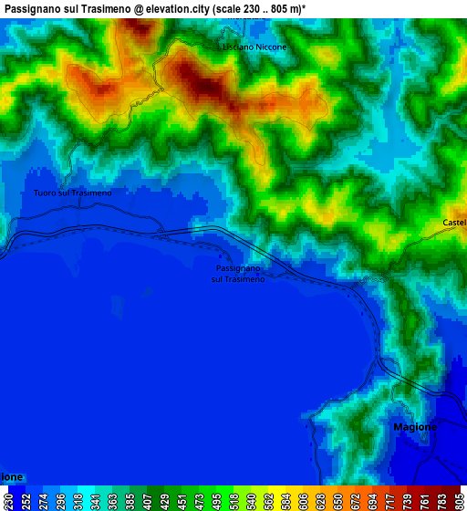 Zoom OUT 2x Passignano sul Trasimeno, Italy elevation map