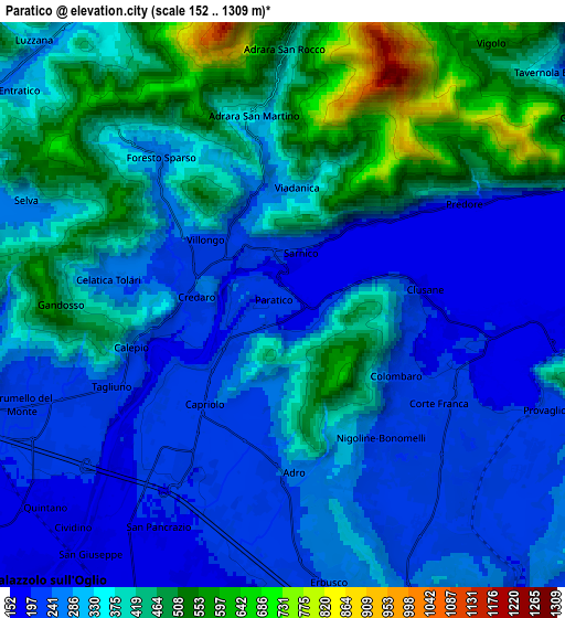 Zoom OUT 2x Paratico, Italy elevation map