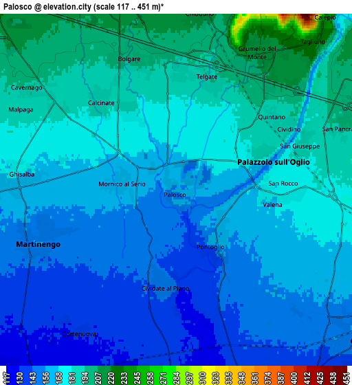 Zoom OUT 2x Palosco, Italy elevation map