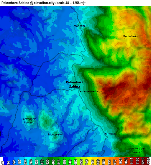 Zoom OUT 2x Palombara Sabina, Italy elevation map