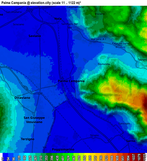 Zoom OUT 2x Palma Campania, Italy elevation map