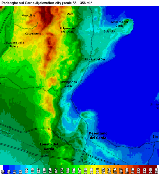 Zoom OUT 2x Padenghe sul Garda, Italy elevation map