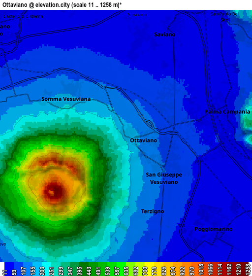 Zoom OUT 2x Ottaviano, Italy elevation map