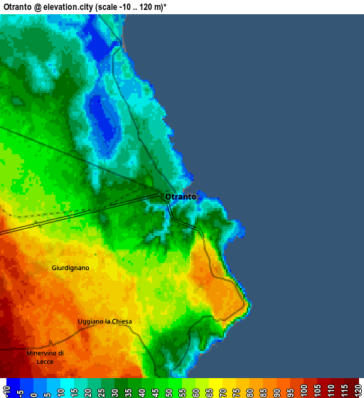 Zoom OUT 2x Otranto, Italy elevation map