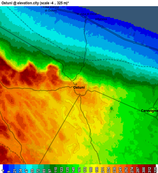 Zoom OUT 2x Ostuni, Italy elevation map