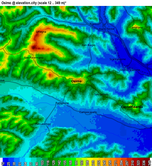 Zoom OUT 2x Osimo, Italy elevation map