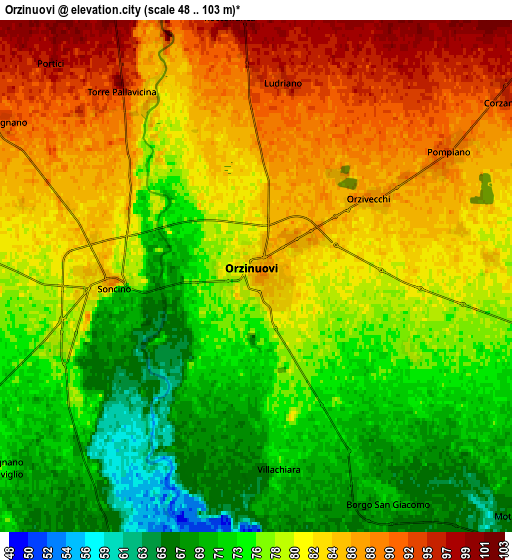 Zoom OUT 2x Orzinuovi, Italy elevation map