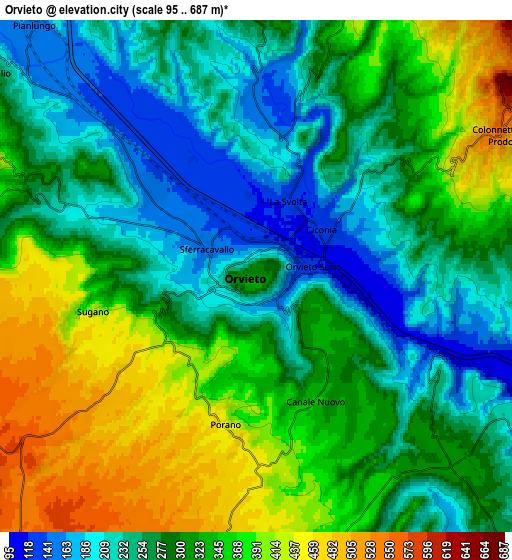 Zoom OUT 2x Orvieto, Italy elevation map