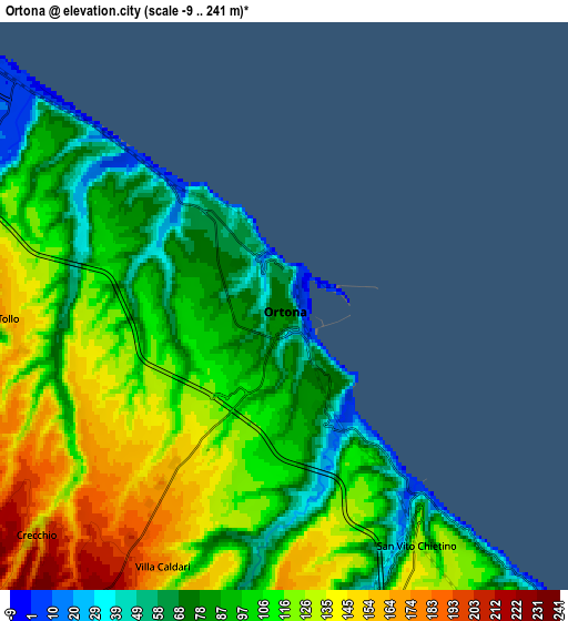 Zoom OUT 2x Ortona, Italy elevation map