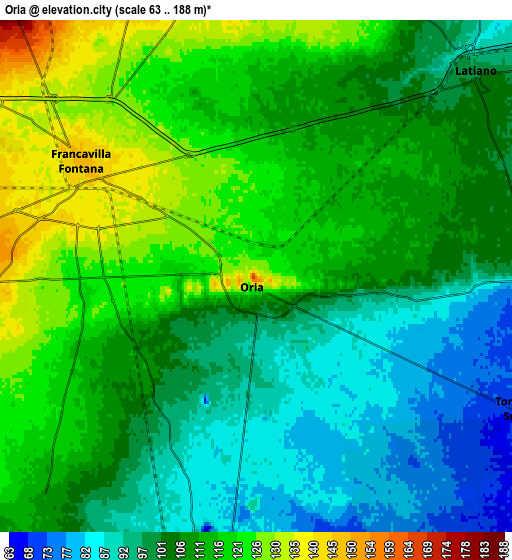 Zoom OUT 2x Oria, Italy elevation map