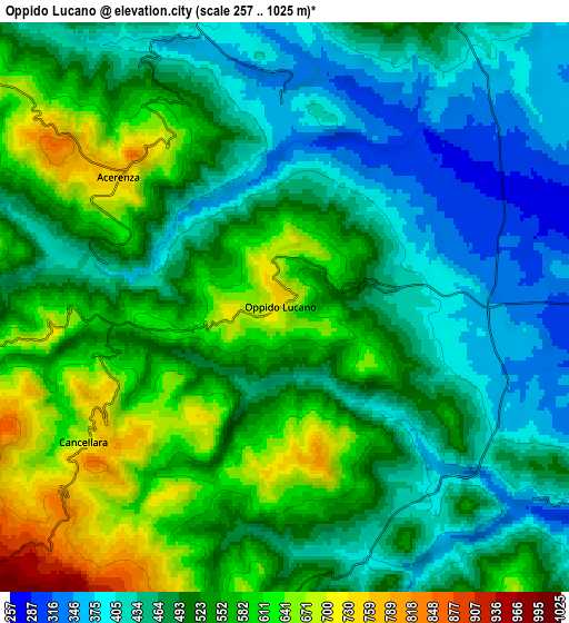 Zoom OUT 2x Oppido Lucano, Italy elevation map