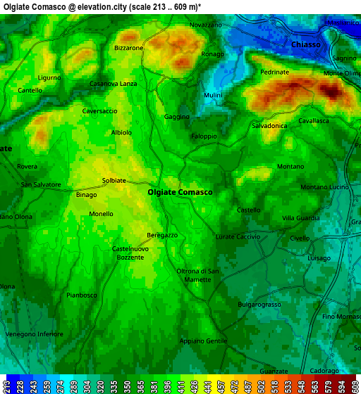 Zoom OUT 2x Olgiate Comasco, Italy elevation map