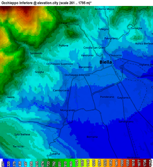 Zoom OUT 2x Occhieppo Inferiore, Italy elevation map