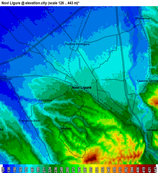 Zoom OUT 2x Novi Ligure, Italy elevation map