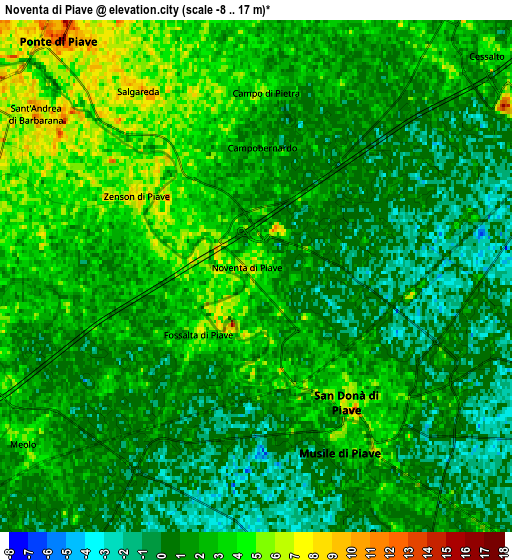 Zoom OUT 2x Noventa di Piave, Italy elevation map