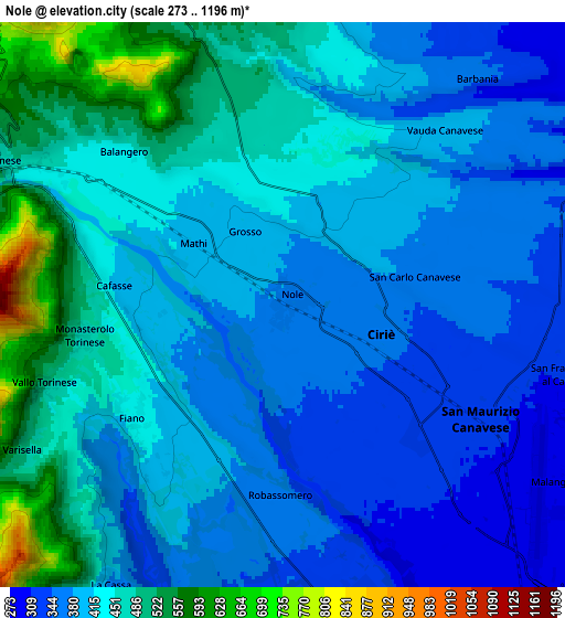 Zoom OUT 2x Nole, Italy elevation map