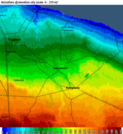 Zoom OUT 2x Noicattaro, Italy elevation map