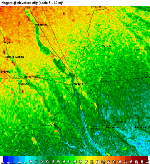 Zoom OUT 2x Nogara, Italy elevation map