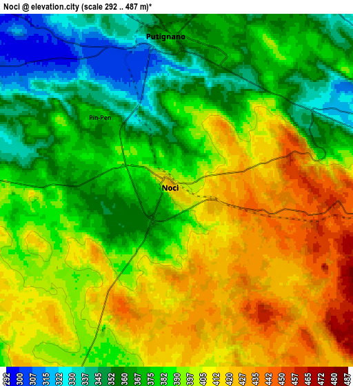 Zoom OUT 2x Noci, Italy elevation map