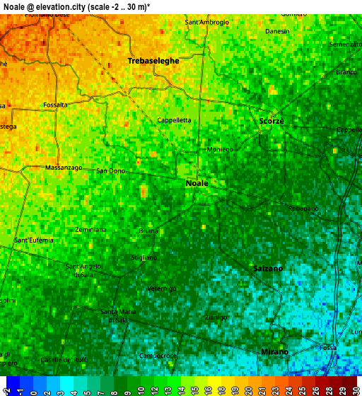 Zoom OUT 2x Noale, Italy elevation map