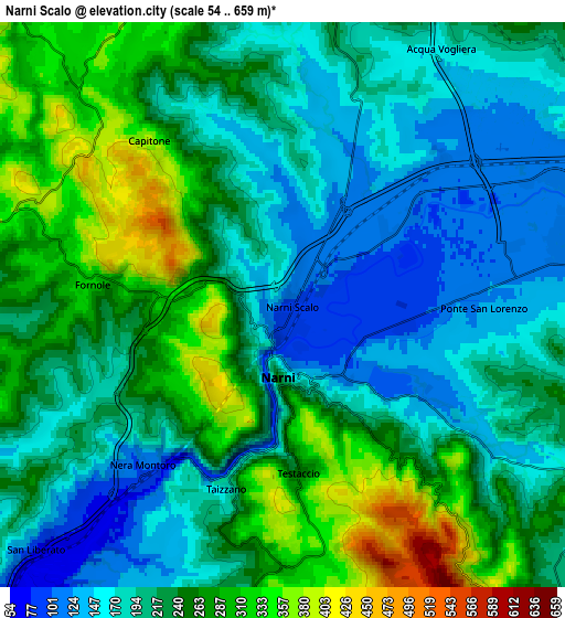 Zoom OUT 2x Narni Scalo, Italy elevation map