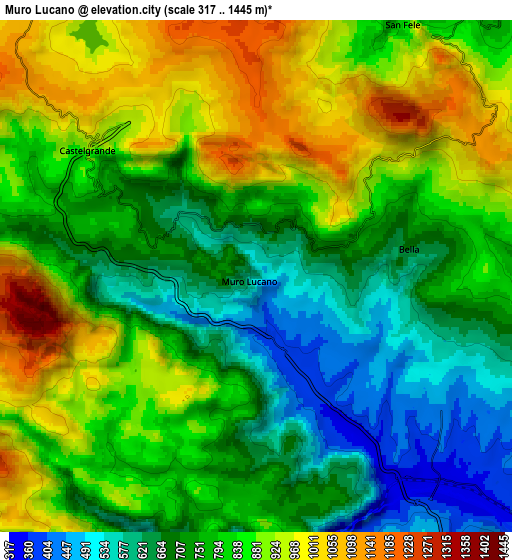Zoom OUT 2x Muro Lucano, Italy elevation map