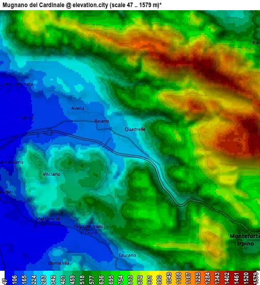 Zoom OUT 2x Mugnano del Cardinale, Italy elevation map