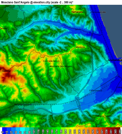 Zoom OUT 2x Mosciano Sant'Angelo, Italy elevation map