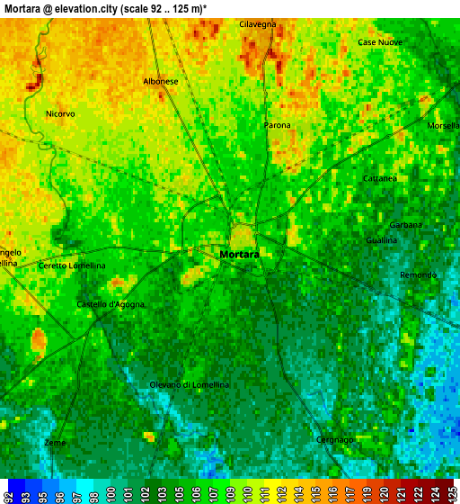 Zoom OUT 2x Mortara, Italy elevation map