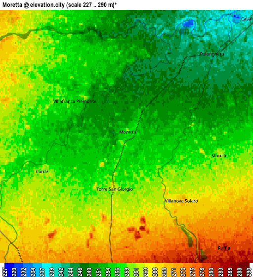 Zoom OUT 2x Moretta, Italy elevation map