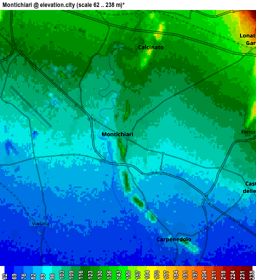 Zoom OUT 2x Montichiari, Italy elevation map