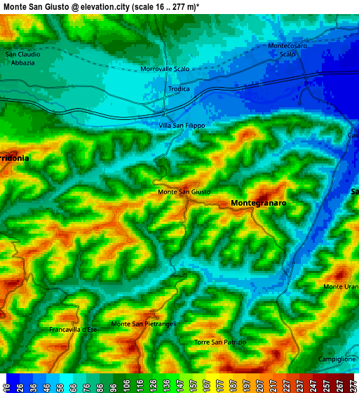 Zoom OUT 2x Monte San Giusto, Italy elevation map