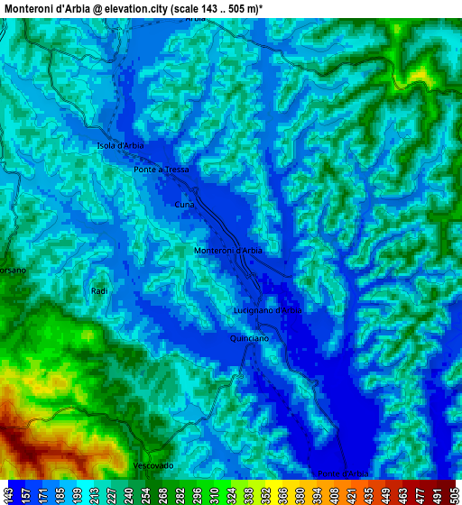 Zoom OUT 2x Monteroni d'Arbia, Italy elevation map