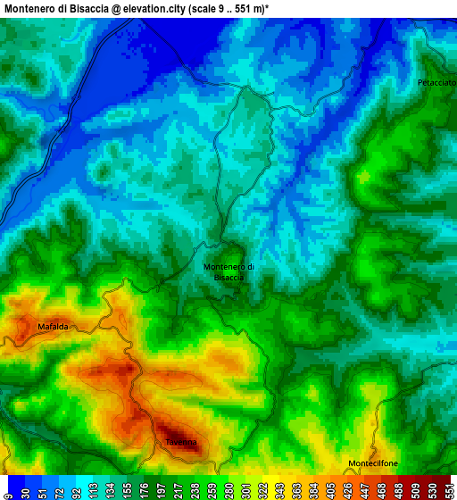 Zoom OUT 2x Montenero di Bisaccia, Italy elevation map