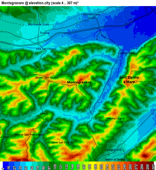 Zoom OUT 2x Montegranaro, Italy elevation map